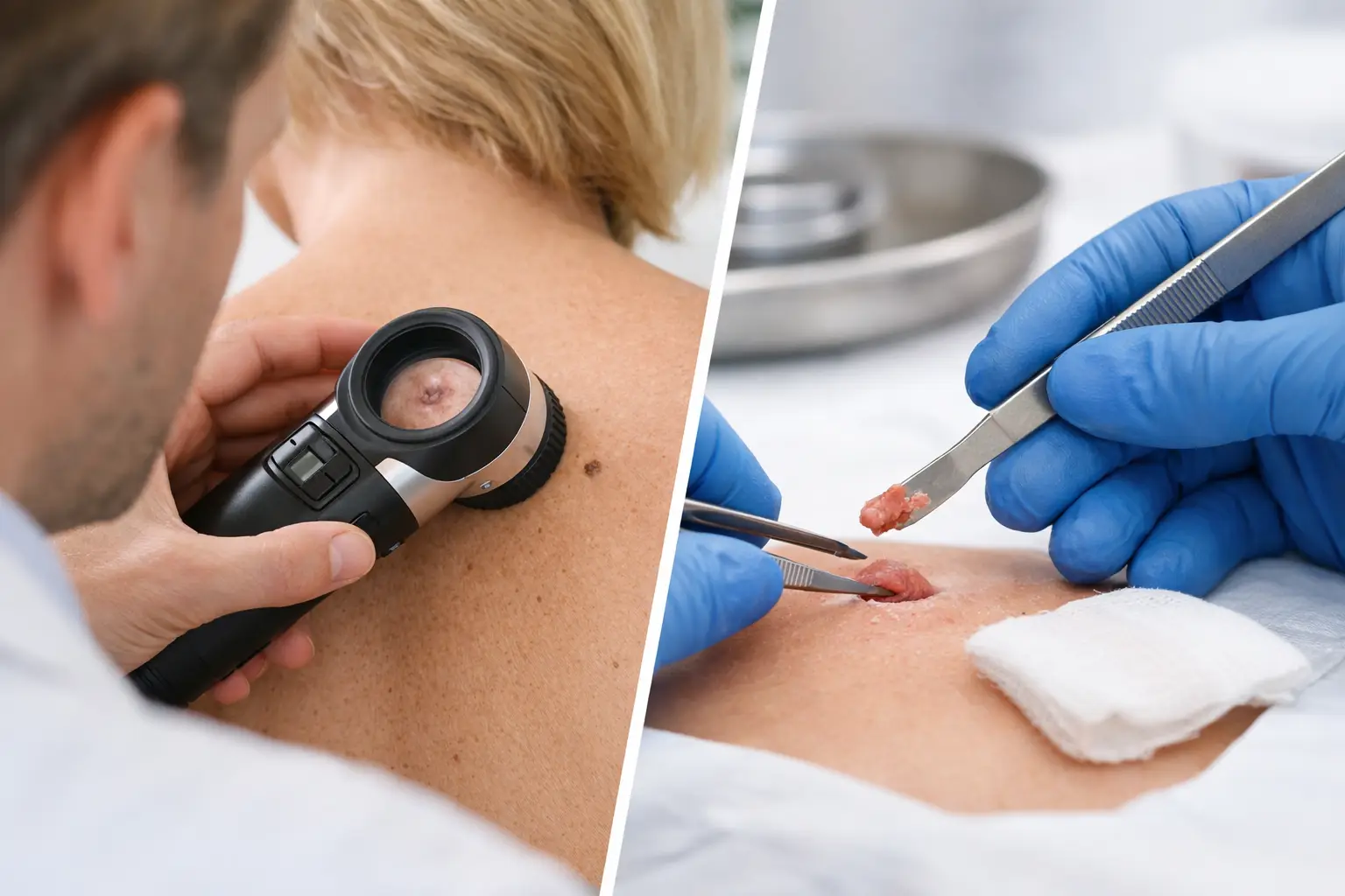 Dermatoscopia digital vs biopsia: cuándo elegir